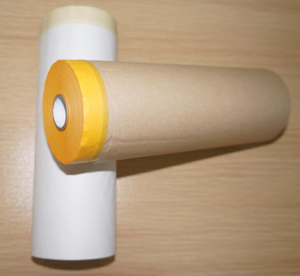 Cinta adhesiva con papel protector para pintura automática