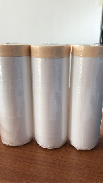 Película de polietileno protectora de pintura con cinta crepé
